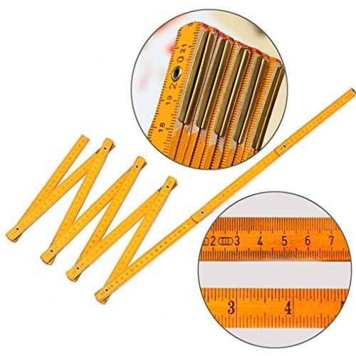 HOT Plastic Folding Ruler Wood Carpenter Metric Measuring Tools 200cm 